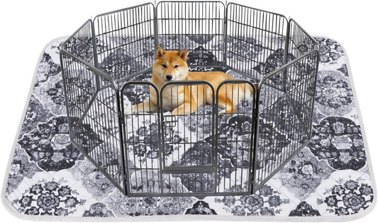 IEUUMLER Washable Pee Pads for Dogs, 2 Pack Reusable Pee Pads for Dogs Non-Slip Grip, Super Absorbent Waterproof Puppy Pads for Potty Training, Playpen, Crate, Whelping Box EU011 Black Grey, 48x48