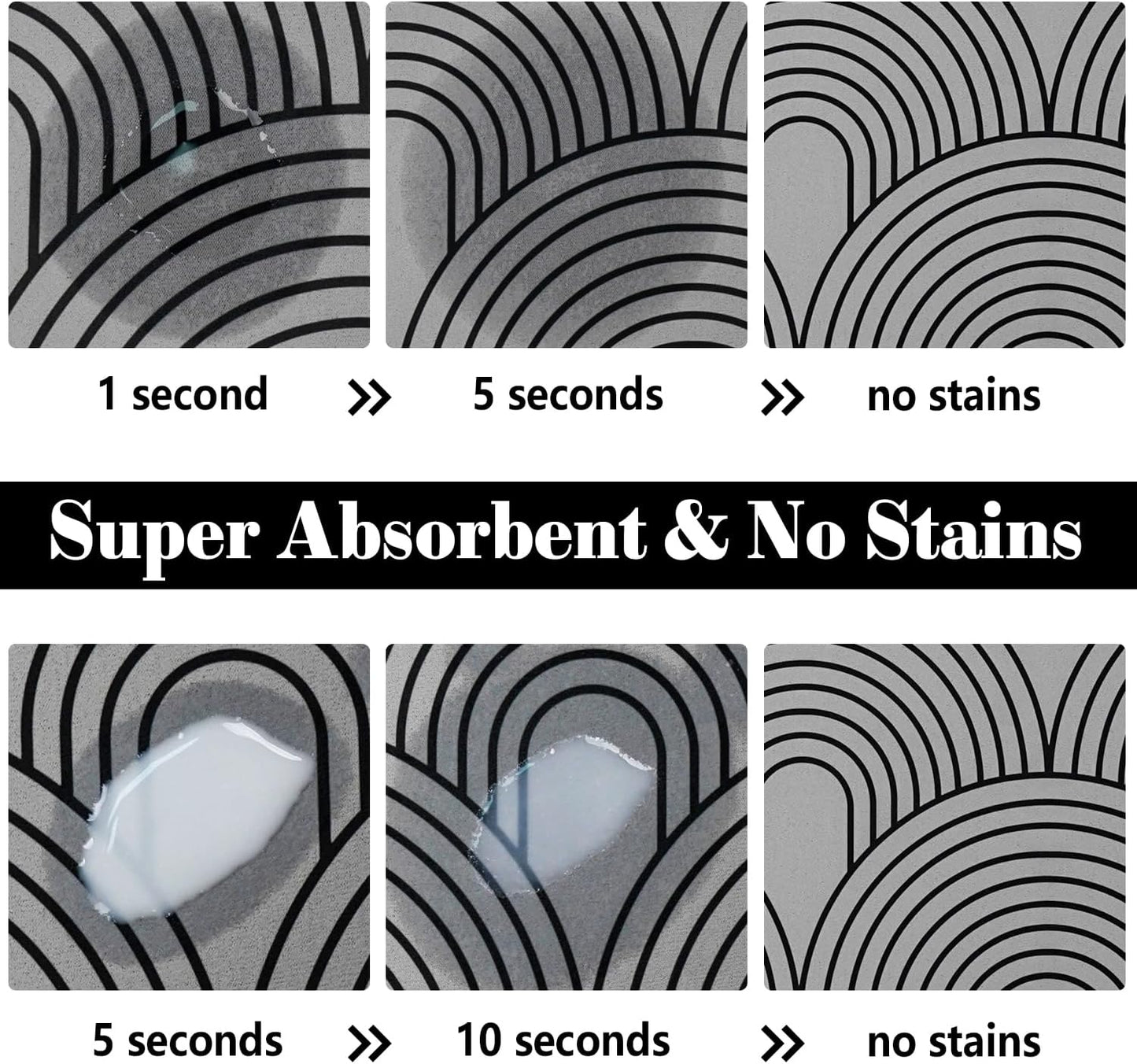 Dog Food Mats for Floors Absorbent, Pet Cat Food Mat - Quick Dry Dog Bowl Mats for Food and Water, Eco-Friendly Boho Pet Supplies