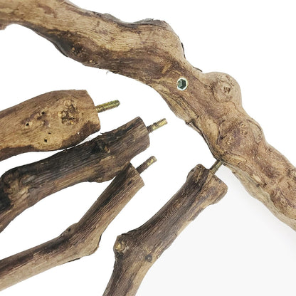 Allazone 6 PCS Bird Perch Natural with Chewing Toys Natural Grapevine Bird Stand Grape Stick Natural Bird Parrot Perch Standfor Parrots, Parakeets Cockatiels, Conures, Macaws, Love Birds