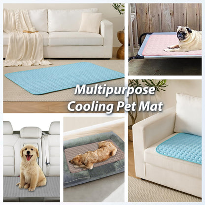 MICROCOSMOS Summer Cooling Mat & Sleeping Pad- Water Absorption Top, Materials Safe, Easy Carry, EZ Clean. Keep Cooling for Pets, Kids and Adults.(Grey, 48" x24")