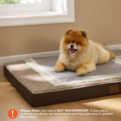 Bedsure Dog Bed Medium Size Dog - Orthopedic Pet Beds with Removable Machine Washable Cover, Egg Crate Foam Puppy Pad, Suitable for Pet Up to 35 lbs, 29"x18"