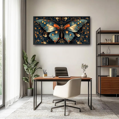 Large Butterfly Wall Art for Living Room, Butterfly Canvas Oversized Wall Decor, Floral Aesthetics Framed Pictures Painting Print Artwork for Bedroom Office 60L" x 30W"