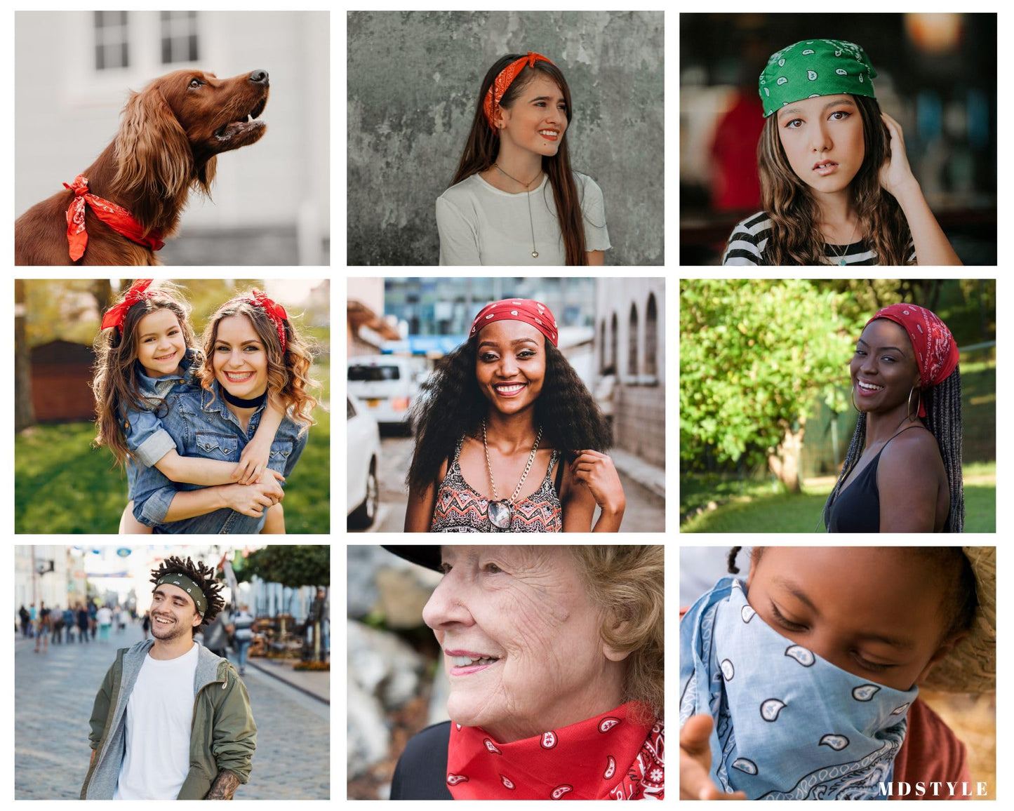 MDSTYLE 100% Cotton Bandana for Men & Women 22" x 22". Chosen for real quality, fits naturally into