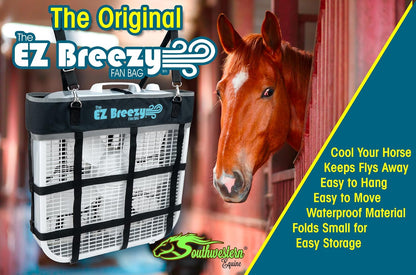 Southwestern Equine EZ Breezy Box Fan Holder, Horse Stall Classic Fan Bag, Stable Supplies, Horse Fan (2 Pack Black)