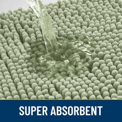 Smiry Dog Door Mat for Muddy Paws 36x24, Absorbs Moisture and Dirt Doormat, Non-Slip Washable Quick Dry Chenille Front Door Mat Indoor Entrance, Entryway Carpet for Inside Floor, Sage Green