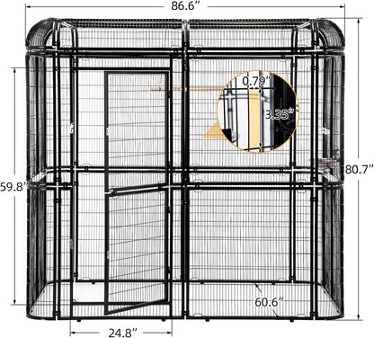 wonline Parrot Cages for Large Birds Outdoor Extra Large Bird Cage with Bird Cage and Perch, Suitable for Macaws Canaries Parrots Budgie Lovebirds (Black)