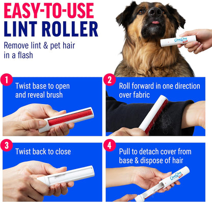 ChomChom Roller for Pet Hair - Reusable Lint Roller Pet Hair Removal Tool for Clothes, Couches, Cars and Travel - Cat Dog Hair Remover, Compact, No Sticky Refills Needed (Travel Togo)