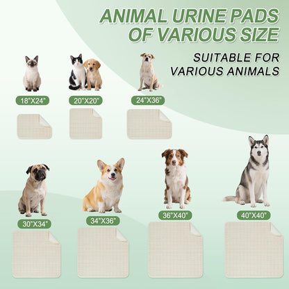 Washable Pee Pads for Dogs, 2 Pack Reusable Puppy Pads Dog Pads, Non-Slip Dog Pee Pads, Leakproof Pet Pee Pads Wee Wee Pads for Dogs. (Cream White, 36"x40"(Pack of 2))