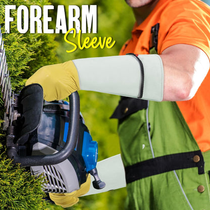 HANDLANDY Rose Gloves for Men & Women, Long Leather Gardening Gloves Thorn Proof, Best Garden Gifts & Tools for Gardener (Yellow-beige, Medium (Pack of 1))