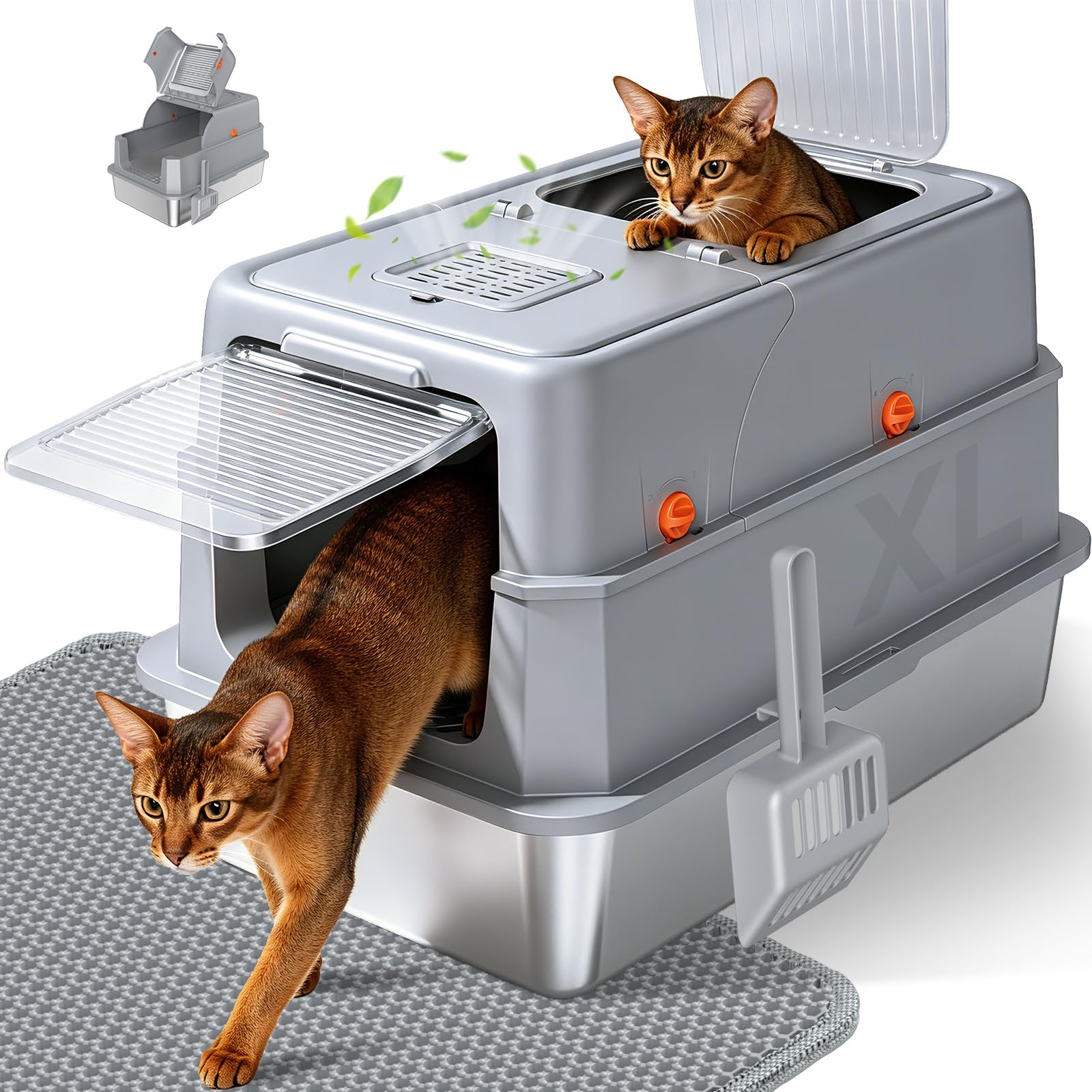 Enclosed Stainless Steel Litter Box. Chosen for real quality, fits naturally into modern pet homes.