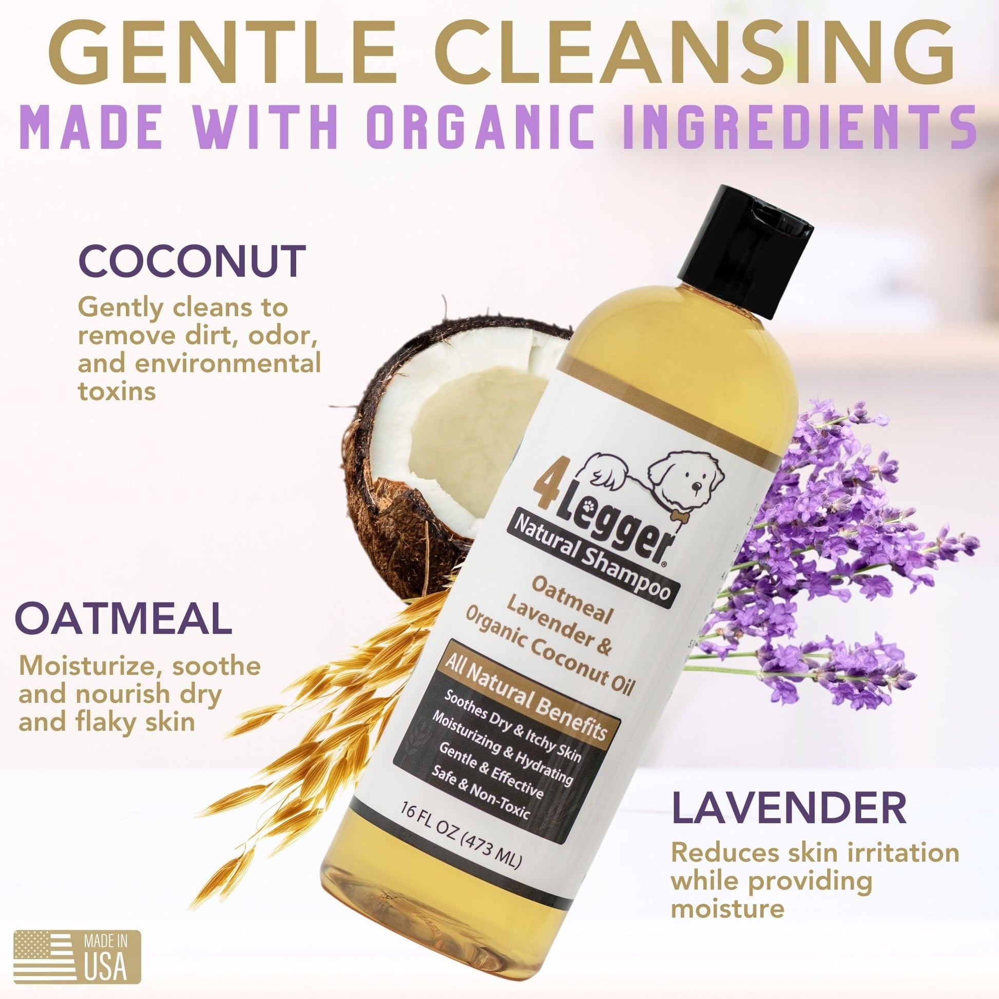 4Legger All Natural Organic Oatmeal Dog Shampoo for. Chosen for real quality, fits naturally into