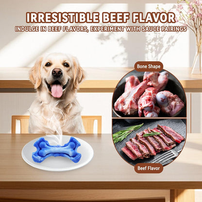 Magicorange Tough Dog Toys, Chew Toys for Aggressive Chewers, Dog Bone Toy Nylon Almost Indestructible Dogs Toy for Teeth Cleaning and Training (Blue)