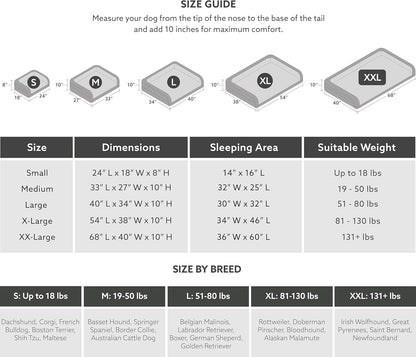 K9 Ballistics Tough Orthopedic Small Bolster Dog Bed - Washable, Durable and Water Resistant Dog Bed - Made for (S) Small Dogs, 24"x18", Sandstone
