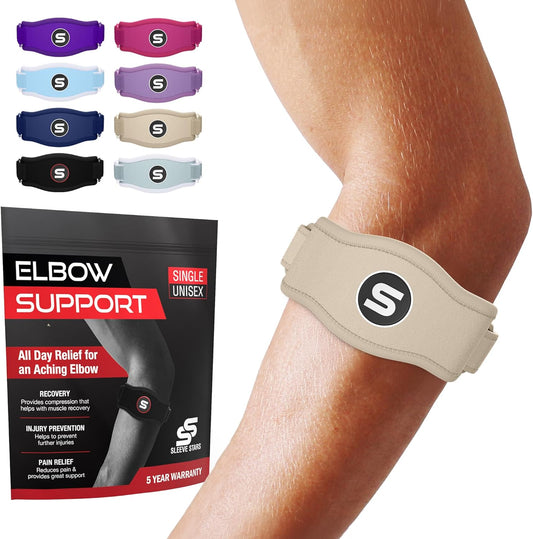 Sleeve Stars Tennis Elbow Brace for Men & Women, Tendonitis Elbow Brace & Strap Golfers Elbow Brace
