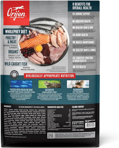 ORIJEN Guardian 8 Grain Free High Protein Premium Dry Cat Food 10lb Bag
