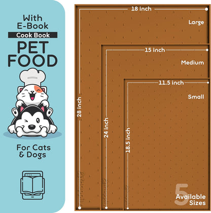 Dog Food Mat - Raised Edges Dogs Mat for Food and Water Prevent Spill, Waterproof Cat Food Mats Protect Floors, Easy Clean Dog Bowl Mats for Food and Water, Silicone Pet Food Tray