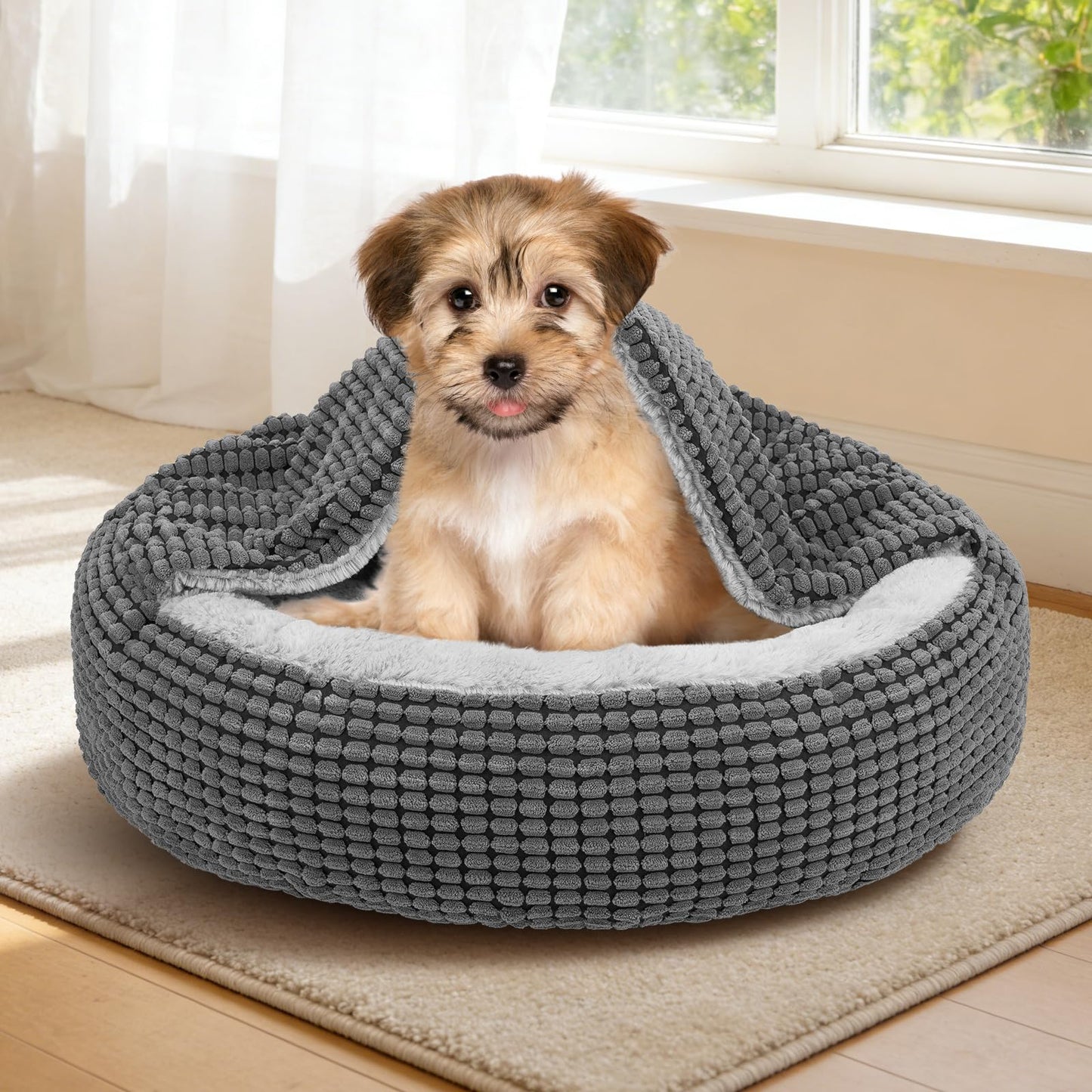 SIWA MARY Small Dog Bed with Attached Blanket. Chosen for real quality, fits naturally into modern