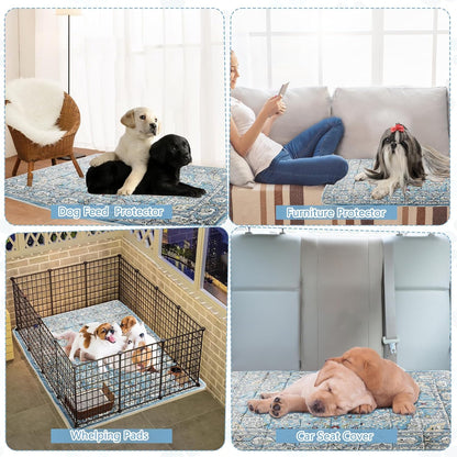 Washable Thickened Pee Pads for Dogs, 2 Pack (36"x42") Upgrade Reusable Puppy Pads with Non-Slip Rug, Super Absorbent Leakproof Puppy Training & Whelping Pads for Dogs, Doggie