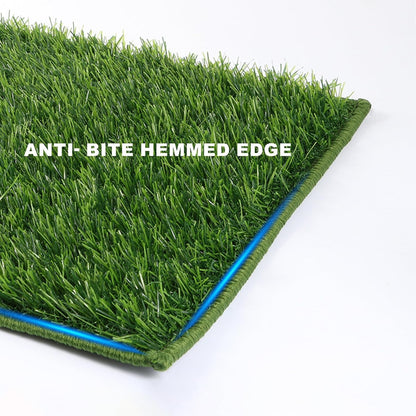 Dog Grass Pad with Tray Small 23" x 16", Dog Potty (No Grate) with Ultra-Absorbent Artificial Grass for Dogs with Hemmed Edge, Pee Pads for Dogs, Odor Free, Litter Box for Balcony