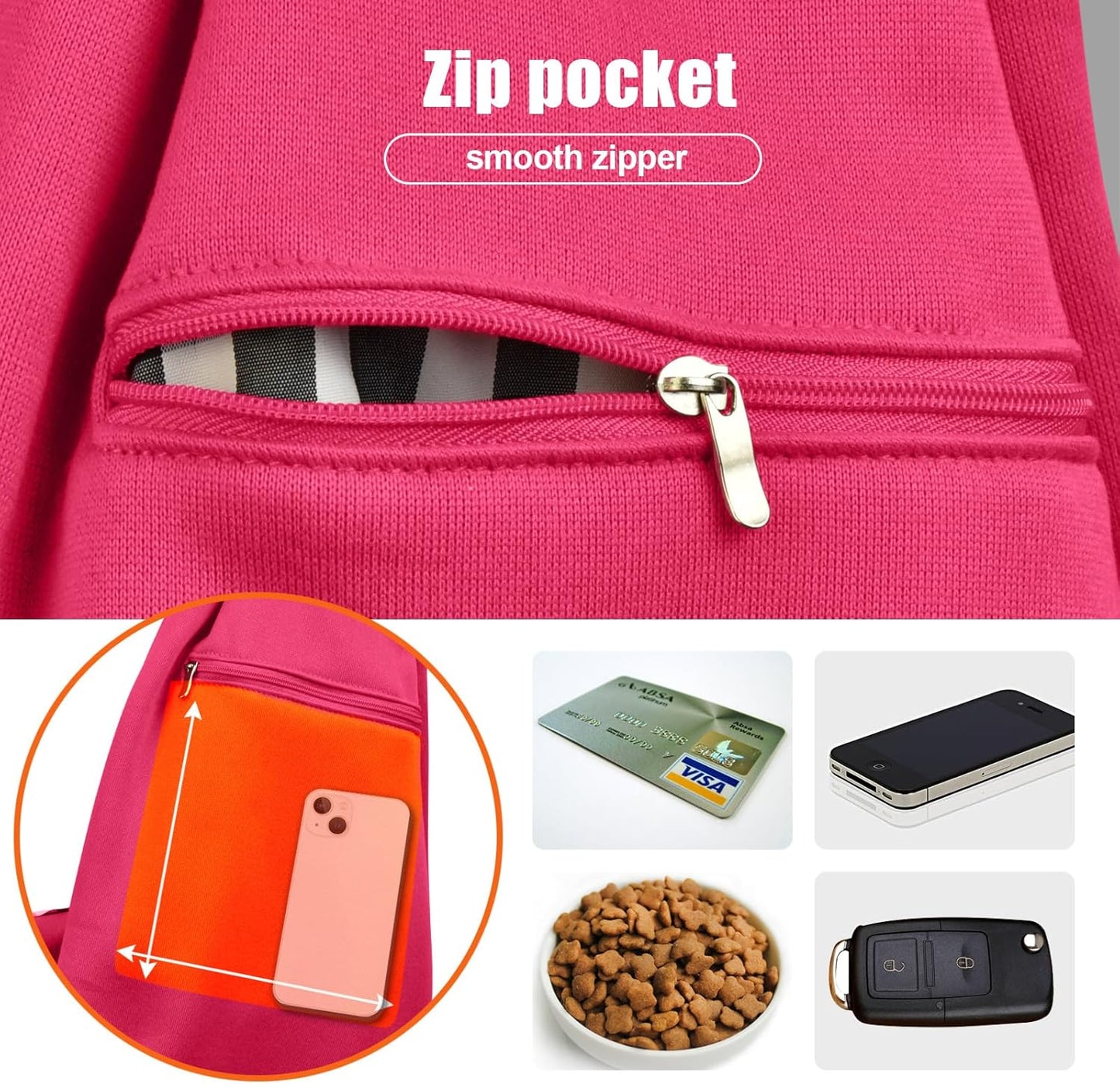 Tomkas Dog Sling Carrier for Small Dogs Puppy Carrier for Small Dogs (Rose red, for Pets Weight 2-7 lbs)