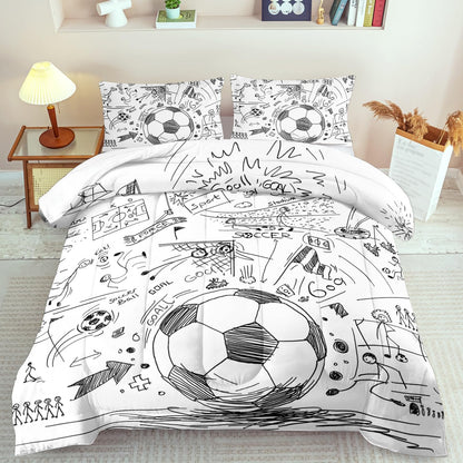 Football Sports Comforter Sets for Boys Full,Soccer Comforter Sport Bedding for Boys Room,Gaming Bed Soccer Bedding Full Set,Games Quilt Bedroom Bed Decor Kids and Teen