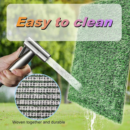 35"X22.6" Dog Grass Pad with Tray - Indoor/Outdoor Artificial Turf Potty Training Mat for Large Dogs, Portable Dog Litter Box for Balcony/Patio, Washable Reusable Pee Pad and Fake Grass for Dogs