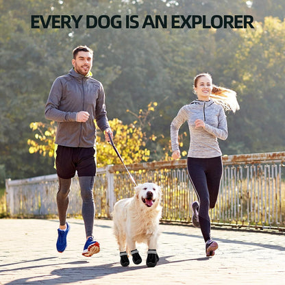 Hcpet Dog Boots for Large Dogs, Dog Shoes for Hot Pavement Winter Snow, Paw Protector Dog Booties Designed for Comfort and Breathability, Outdoor Booties for Small Medium Dogs for Hiking Black Size 7