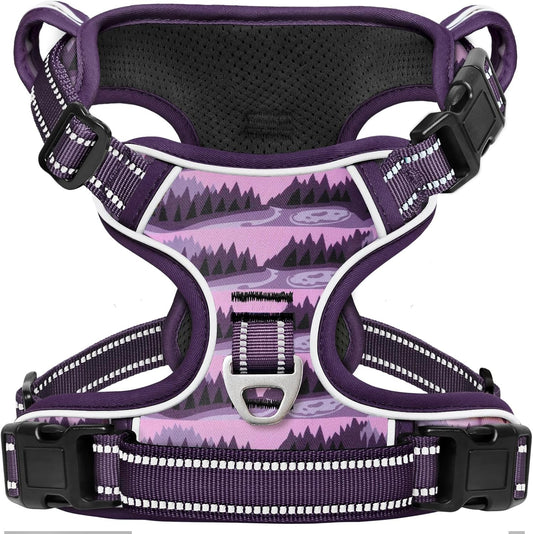 Timos Dog Harness,No-Pull Pet Harness Adjustable Soft Padded Dog Vest,Reflective No-Choke Pet Oxford Vest with Easy Control Handle for X-Large Dogs,Moon Night,XL