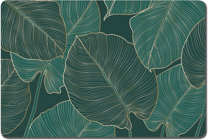 Rnivvi Dog Food Mat, 16" x 24" Flower Absorbent Dog Cat Bowl Mat for Food and Water, Cute Anti-Slip Rubber Pet Feeding Rug Protect Floors, Puppy Placemat for Feeding & Watering Supplies, Tropical