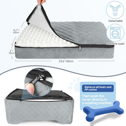 Dog Car Seat for Medium/Large Dogs, Dog Booster Seat for Pet Under 50lbs or 2 Small, Detachable and Washable Pet Car Seat,Multi-Functional Pet Travel Bed for Backseat(Grey)