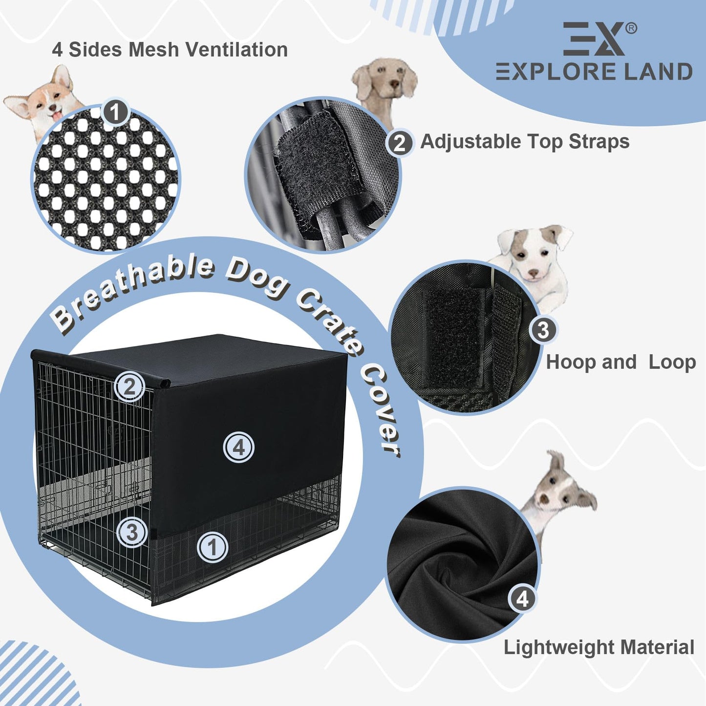 Explore Land Breathable Dog Crate Cover. Chosen for real quality, fits naturally into modern pet