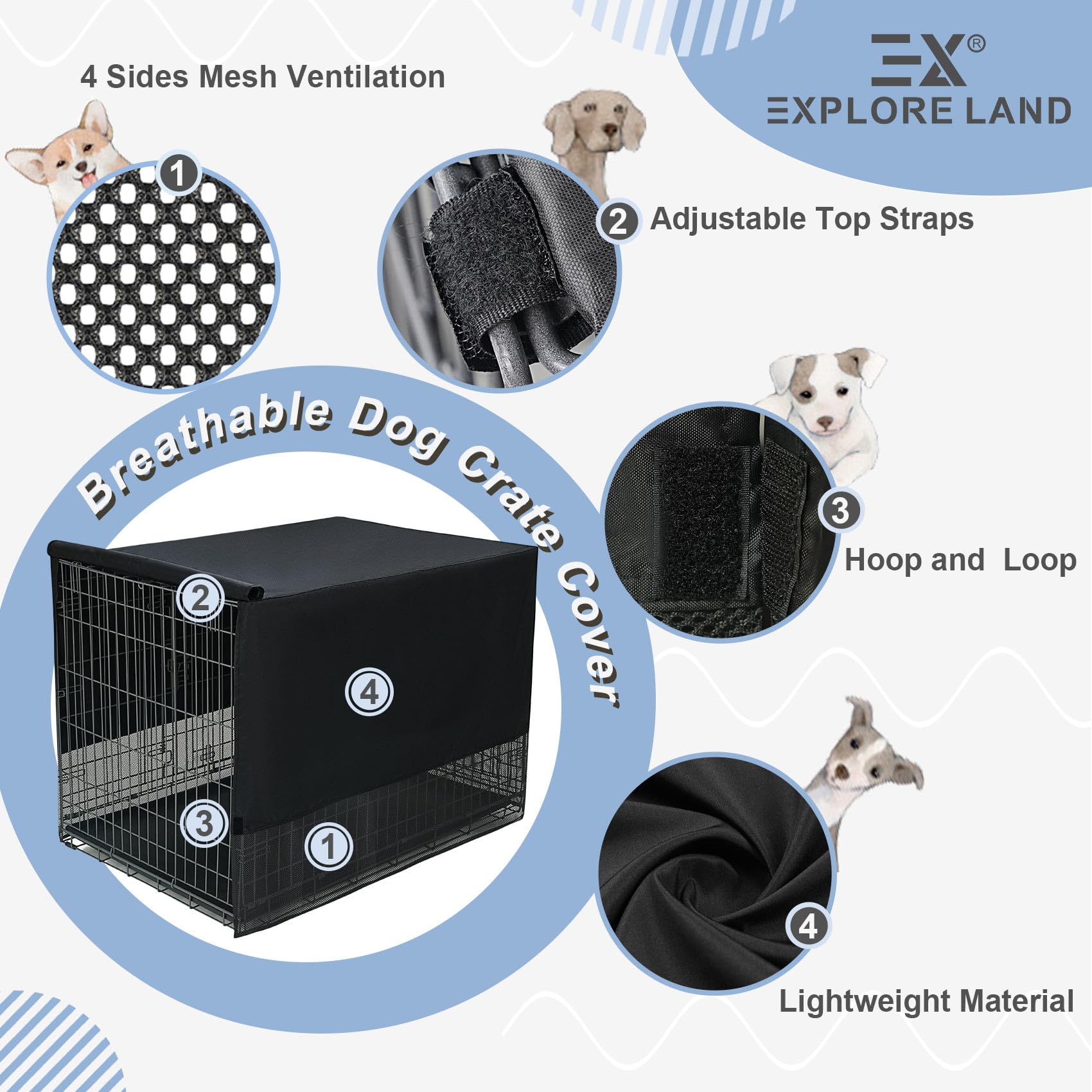 Explore Land Breathable Dog Crate Cover. Chosen for real quality, fits naturally into modern pet