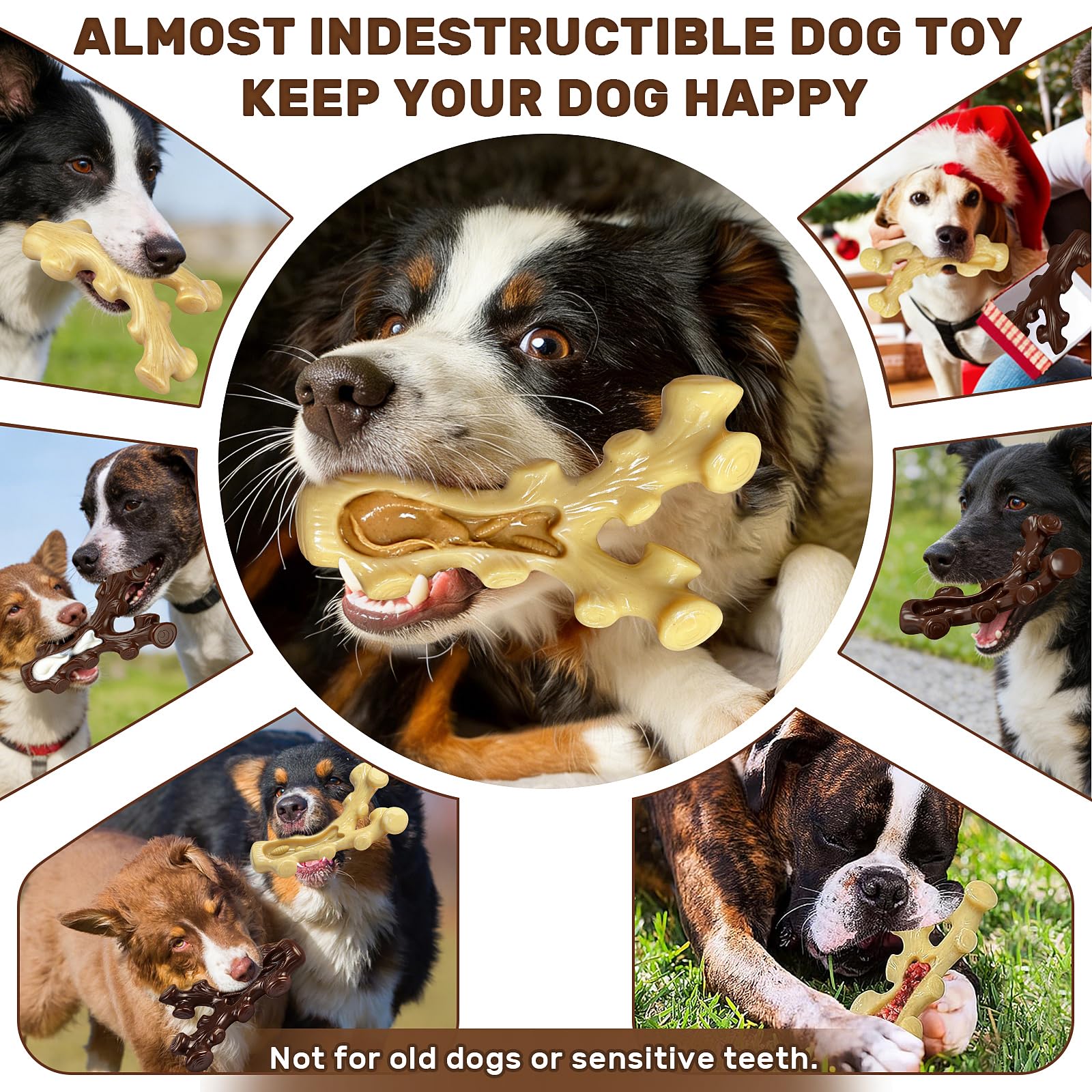 SIHRMIU 2 Pack Dog Chew Toys for Aggressive Chewers. Chosen for real quality, fits naturally into