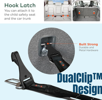 Dog Seat Belt for Car | Universal Dog Car Seatbelt | Durable Reflective Rope with Clip Hook Latch, Buckle and Carabiner- Safe and Secure Pet Safety Restraint (Pink)