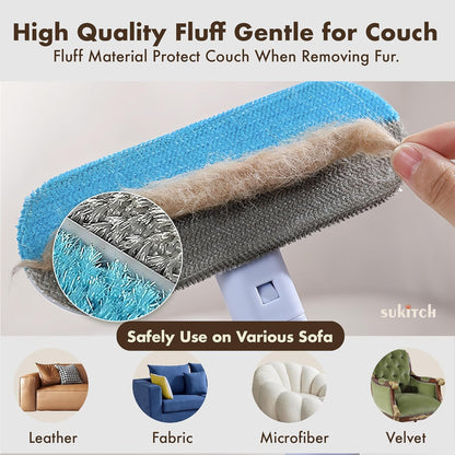 Pet Hair Remover for Couch, Grey, 17.3Inch, Durable, Reusable, Washable Lint Cleaner for Dog and Cat Hair, Gentle on Furniture, Effective on Carpets, Clothing, Bedding