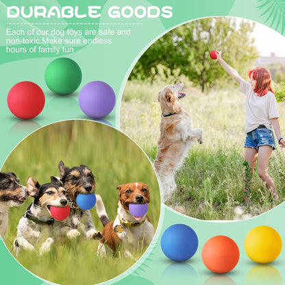 Shappy 12 Pieces Rubber Dog Tennis Balls for Dog Colorful Catching Pet Balls for Fetch Training 2.4 Inch Interactive Bounce and Floatable Toy for Park Beach