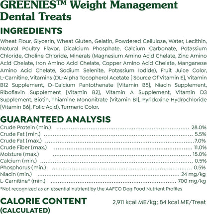 Greenies Weight Management Petite Dog Dental Chews Weight Control Dog Treats, 27 oz. Pack (45 Treats)