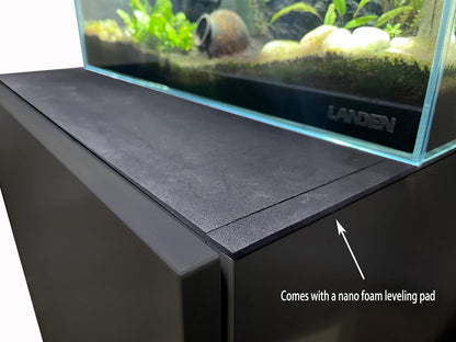 Landen Aquarium Wooden Stand and Cabinet for up to 20 Gal Tank, Fish Reptile Sea Salt Water Tank Stand, Nano Foam Leveling Mat Included, W17.7xD17.7xH31.49 in,Wooden Matte Black Painted(Stand Only)
