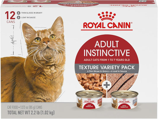 Royal Canin Feline Health Nutrition Adult Instinctive Wet Cat Food Variety Pack, 12 Pack, 2