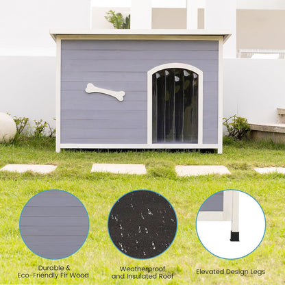 Large Solid Wooden Dog House,Suitable for Both Indoor and Outdoor, Suitable for Large Dogs and Animals of The Following Size, Easy to Clean,Can DIY,45.75" W x 31.25" D x 32.5" H