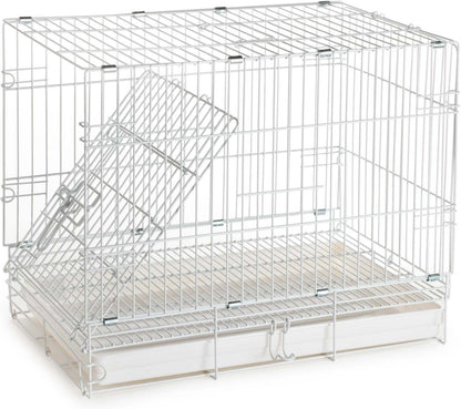 Large Portable Durable Metal Travel or Veterinary Easy Collapsable Parrot Bird Carrier Beaks Proof Carrier Cage Easy Clean Pull Out Tray Stainless Steel Feeder Bowls Natural Wooden Perch