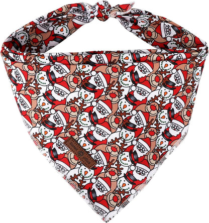 Lionet Paws Christmas Dog Bandana for Small Medium Large Dogs,Moose Dog Kerchief Washable Dogs Triangle Bibs Scarf for Girl or Boy
