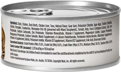 Nulo Duck & Tuna Recipe Pate Wet Canned Cat Food, 5.5 Ounce (Pack of 24)