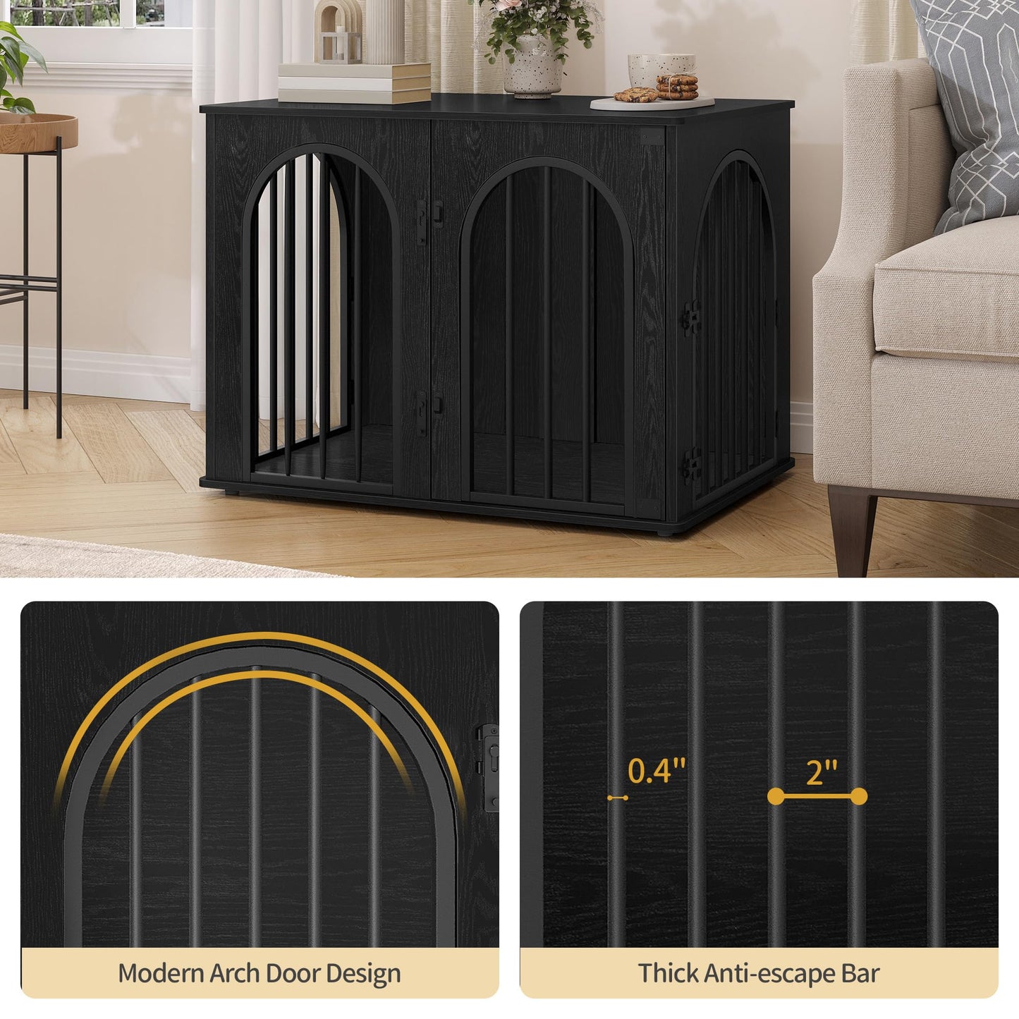Hzuaneri 31.5'' Dog Crate Furniture. Chosen for real quality, fits naturally into modern pet homes.
