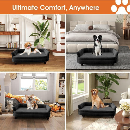 Dog Couch Sofa Bed, Comfortable Pet Sofa for Large and Medium Dogs, Soft Velvet Cushion, Durable Dog Furniture for Living Room