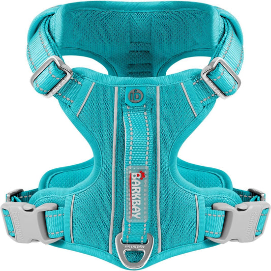 BARKBAY Dog Harness No Pull with ID Tag Pocket - Heavy Duty, Reflective, Easy Control for Large Dogs(Ocean Blue,XL)
