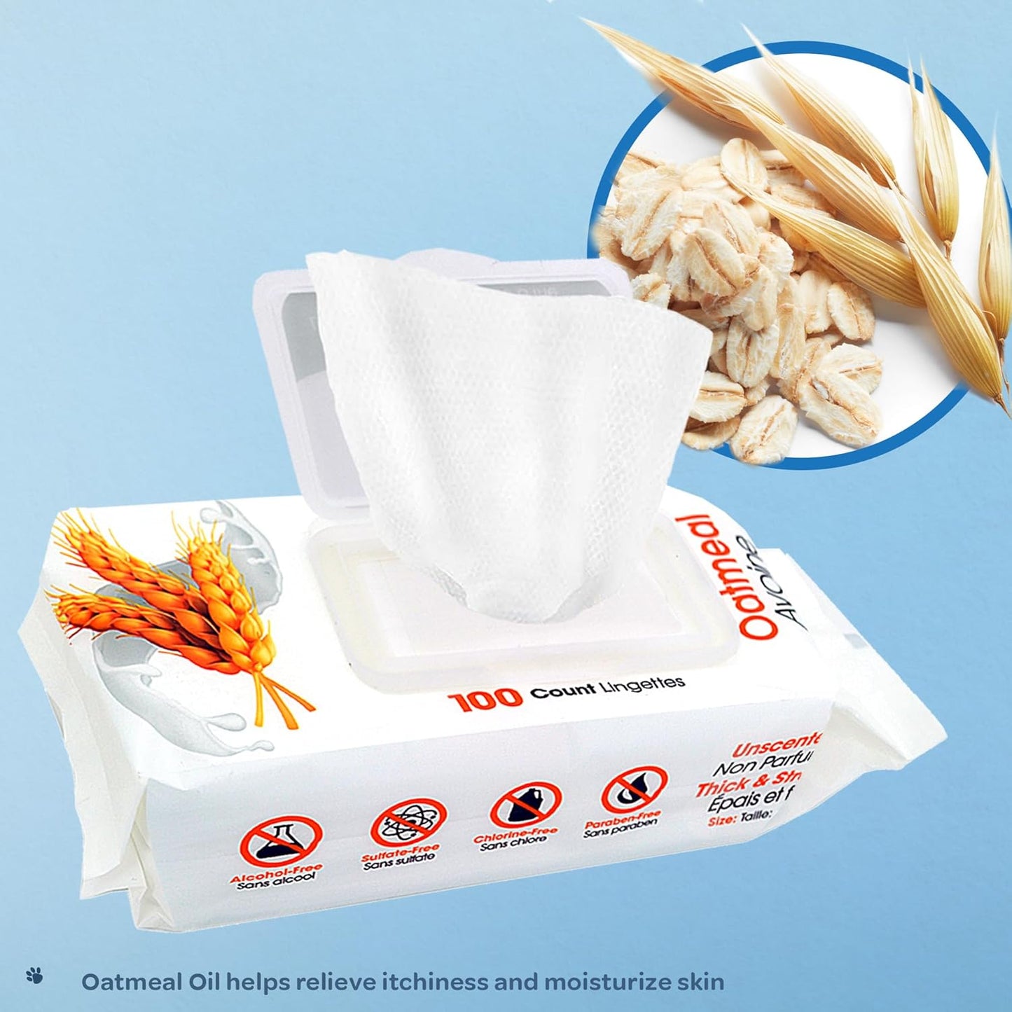 Best Pet Supplies Pet Grooming Wipes for Dogs & Cats,Deodorizer for Coats & Dry, Itchy, or Sensitive Skin, Clean Ears, Paws, Body, & Butt - Soothing Oatmeal, 400 Count