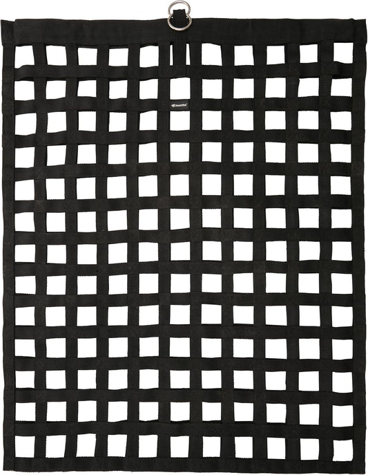 SmartEquine Slow Feed Hay Bag for Horses | Hay Feeder Net with Resistant Nylon | Gator Mouth Enclosure for Easy Loading | 2 Flakes Bag | 31" x 24.5" | Black | 2" Holes