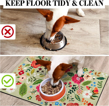 Dog Food Mats for Floors, Absorbent Dog Bowl Mat for Food and Water Dispenser Mat, Quick Dry Cat Food Mat Pet Supplies