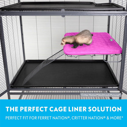 Paw Inspired Fitted Fleece Liner for Ferret Nation, Critter Nation Cage for Ferrets, Rats, Chinchillas, Hedgehogs & Other Small Animals (Pink, Shelf Liner)